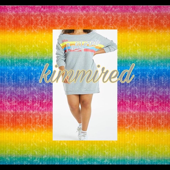 🆕Off the Shoulder "California" Sweat Dress ~US 18 - Picture 2 of 6